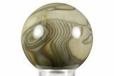 Polished Striped Flint Sphere - Poland #370989-1